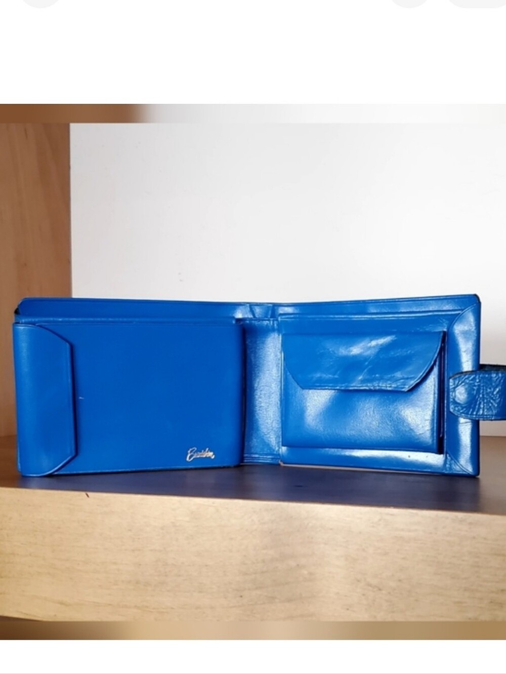 Brentshire Montgomery Wards 1950's Cobalt Blue Leather Bi-Fold Wallet